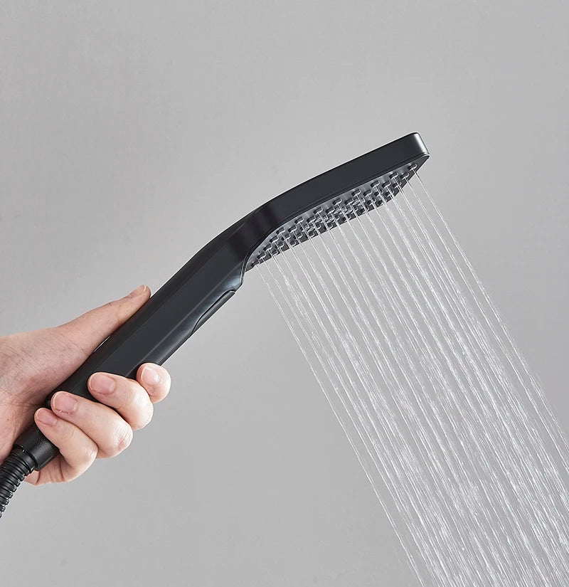 Black Smart Thermostatic Shower Faucet Bathroom Intelligent
