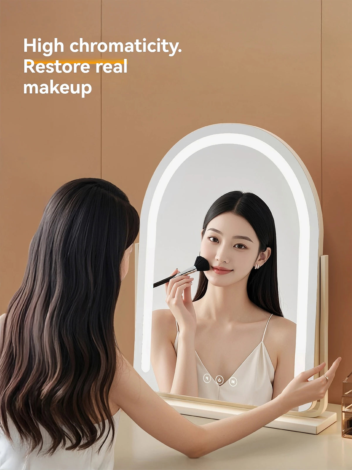 Large Arch-Shaped Makeup Mirror Led Light Desktop Vanity
