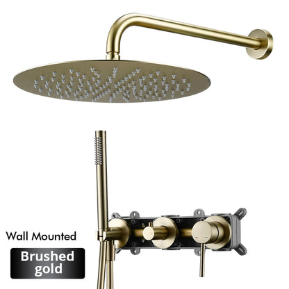 Gunmetal Shower Faucet 8-16 Wall Mounted Concealed Control