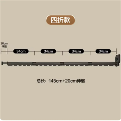 Suction Cup Shower Curtain Rod Foldable Adhesive Drilling