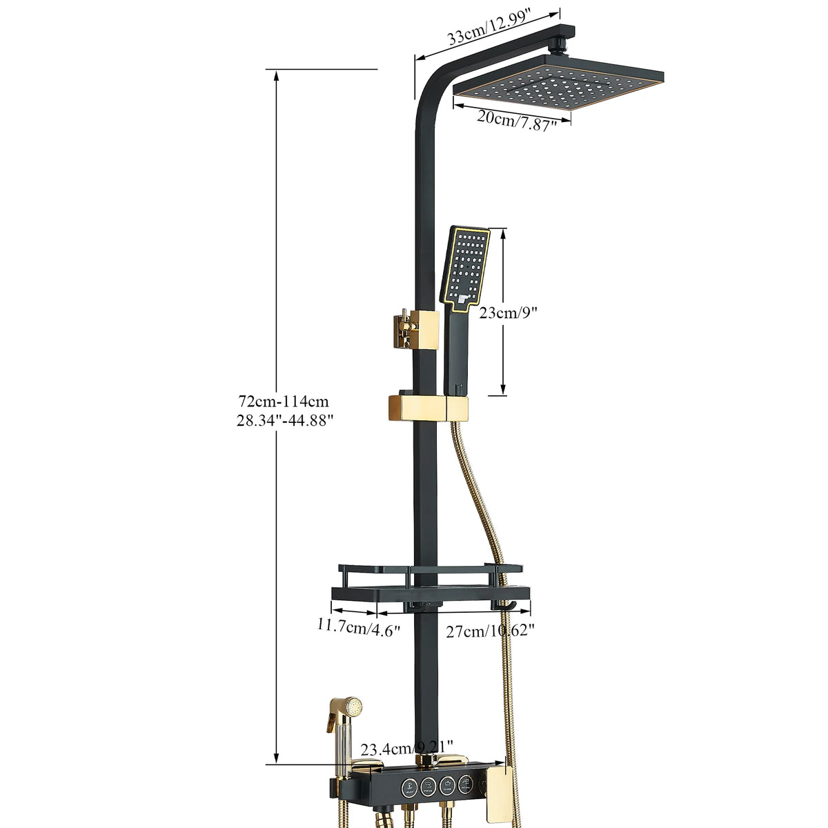 Shinesia Thermostatic Digital Display Shower Faucet Shower Mixer