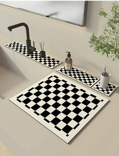 Sink Faucet Mat Drain Pad Absorbent Bathroom Splash