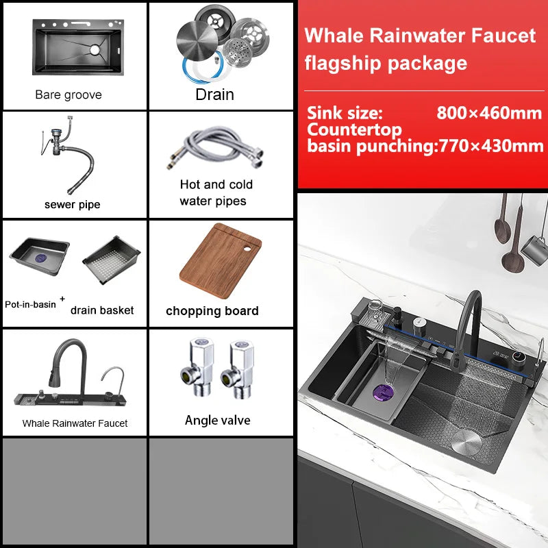 Waterfall Wash Vegetables Basin Stainless Steel Large Slot