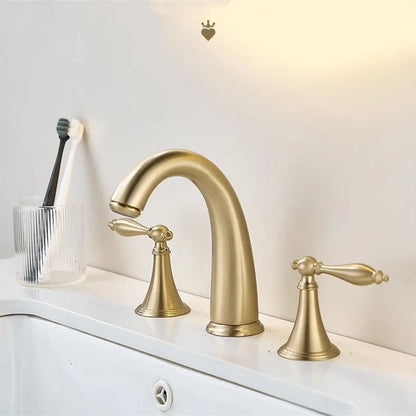 Brushed Gold Bathroom Faucet Total Brass Basin Faucet