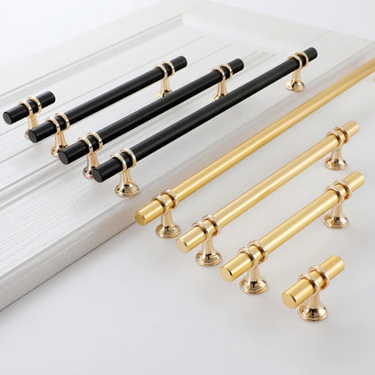 Kk&Fing Cabinet Wardrobe Door Golden Handles Lengthen Light