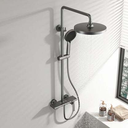 Brushed Rose Gold Bathroom Shower System Faucet 12