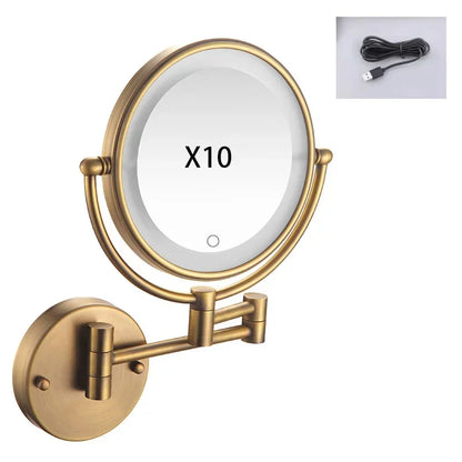 Bathroom 8-Inch Makeup Mirror Folding Rotating Telescopic Mirror