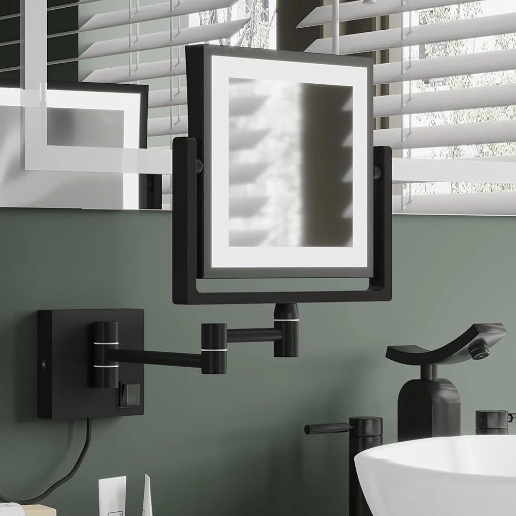 Led Bathroom Mirror 3x Magnifying Dual Arm Extendable