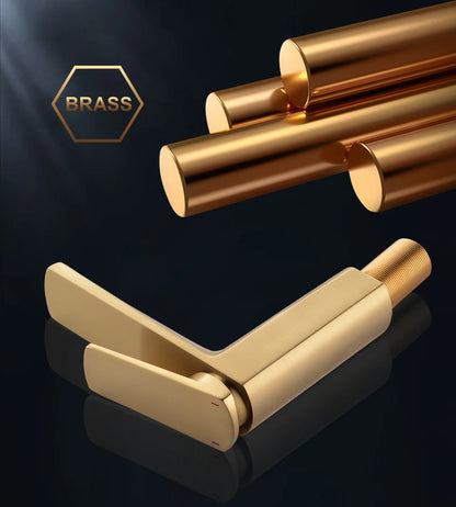 Vgx Brushed Gold Bathroom Faucets Square Basin Mixer