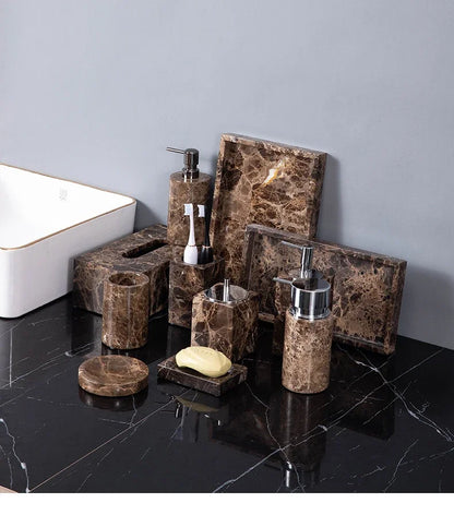Emperador Dark Natural Marble Bathroom Brown Luxury Toothbrush
