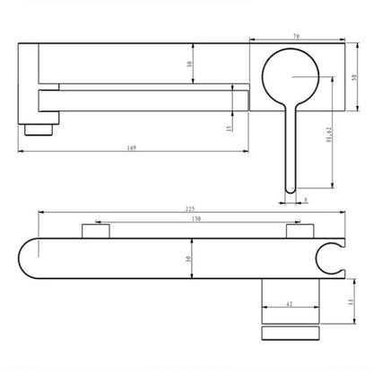 Bathtub Faucet Swing Spout Bathroom Waterfall Faucet 90