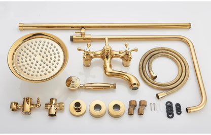 Golden Shower Bathroom Bath Shower Faucet Brass Swivel