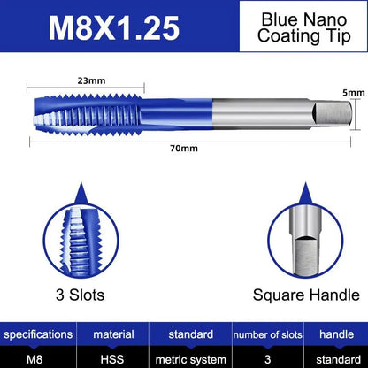 Azzkor Tip/Spiral/Straight Groove Tap M35 Cobalt Containing Blue