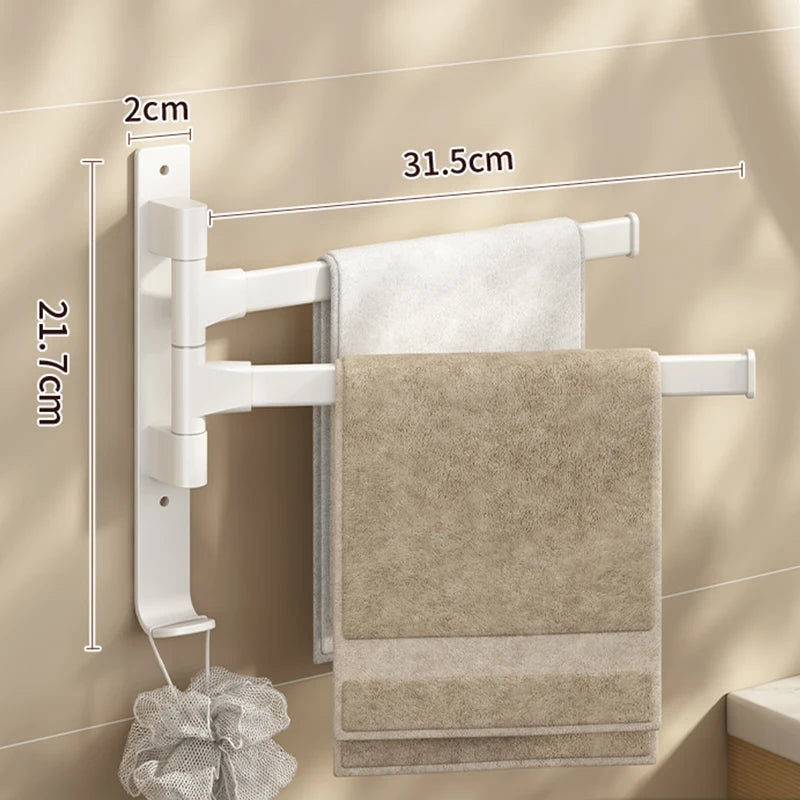 Bathroom Towel Rack Rotatable Towel Holder Space Aluminum