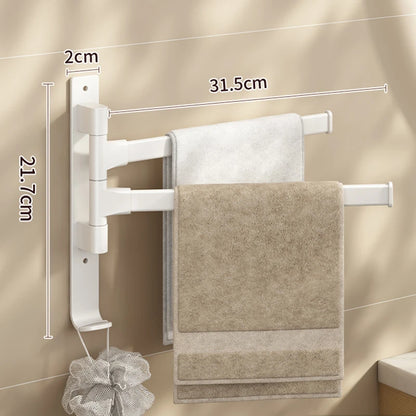 Bathroom Towel Rack Rotatable Towel Holder Space Aluminum