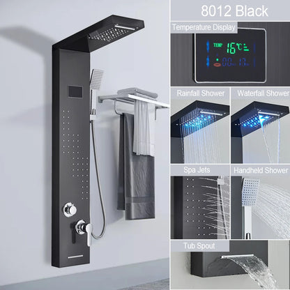 Led Light Shower Panel Waterfall Rain Digital Display