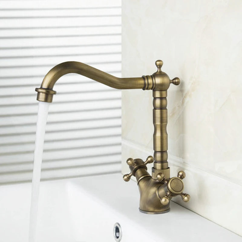 Kemaidi Gold Bathroom Sink Faucet Brass Hole Deck