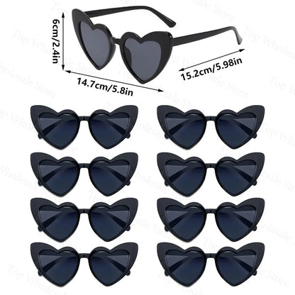 12-100pcs Wedding Bridal Heart Shaped Sunglasses Party Favors