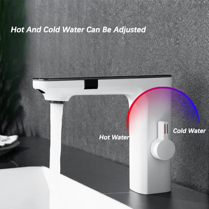 Smart Display Bathroom Basin Faucet Touchless Cold Water