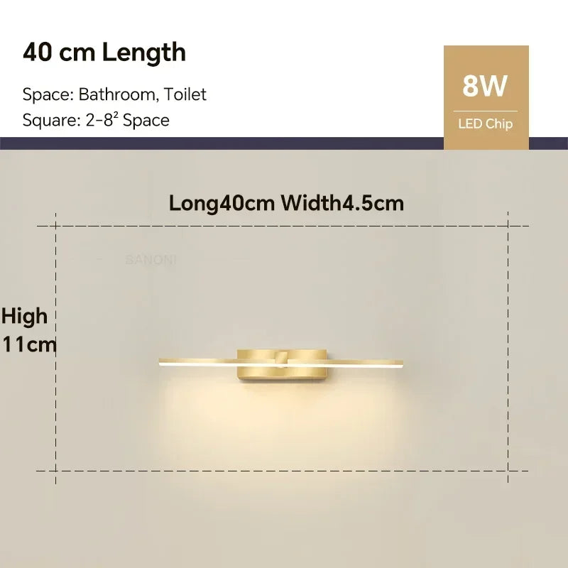 Modern Led Wall Lamp Bathroom Hardwares Sconce Three