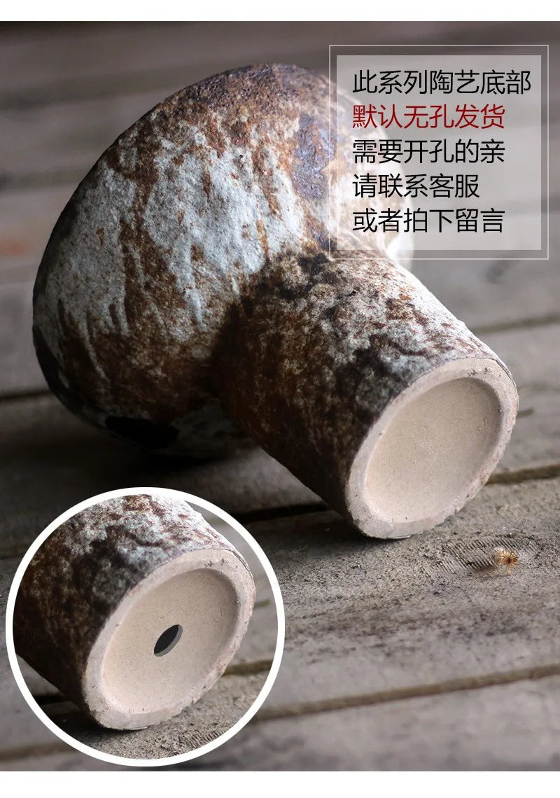 Wabi Sabi Style Ceramic Vase Retro Dried Flowers