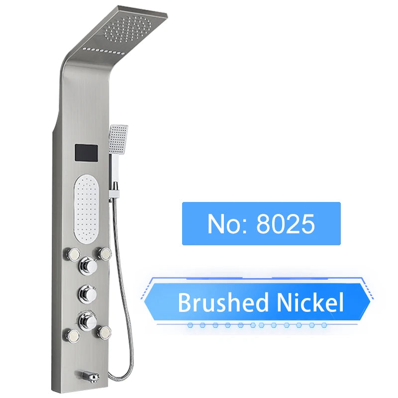 Shinesia Led Shower Panel Rainfall Bathroom Column Mixer