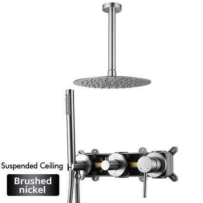 Gunmetal Shower Faucet 8-16 Wall Mounted Concealed Control