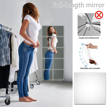 2mm Acrylic Mirror Wall Stickers Unbreakable Acrylic Full