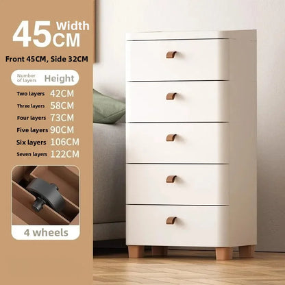 Narrow Multi-Layer Drawer Style Storage Cabinet Bathroom