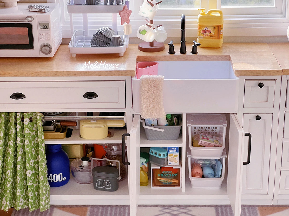 1/6 Scale Dollhouse Miniature Furniture Wooden Shelf Cabinet