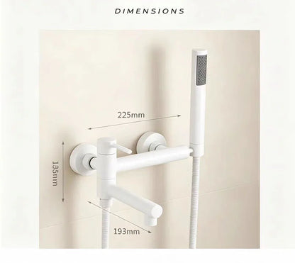 Bathtub Shower Faucet Brass Handle Waterfall Spout Wall