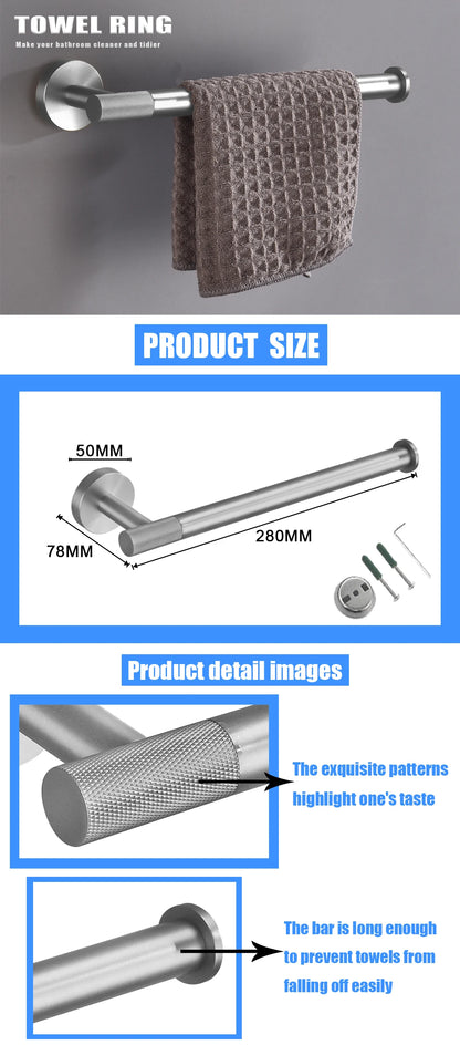 Brushed Nickel Bathroom Wall Mount Bath Shelf Robe