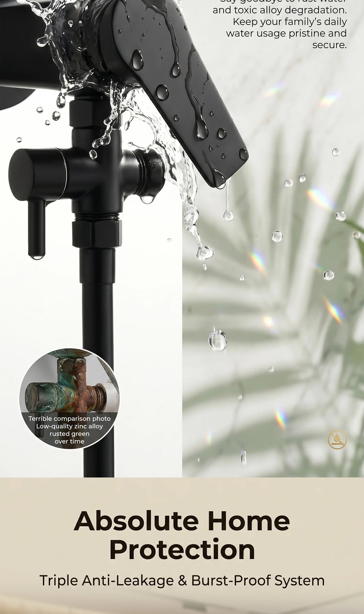 Solid Brass Shower Faucet Diverter Valve Two Way