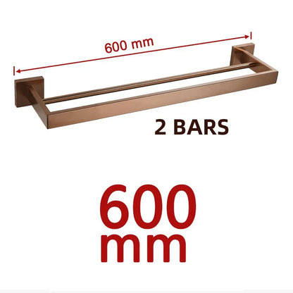 Brushed Rose Gold Towel Rack Robe Hook Bathroom