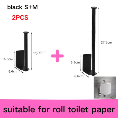 Adhesive Toilet Paper Holder Wall Mount Bathroom Silver