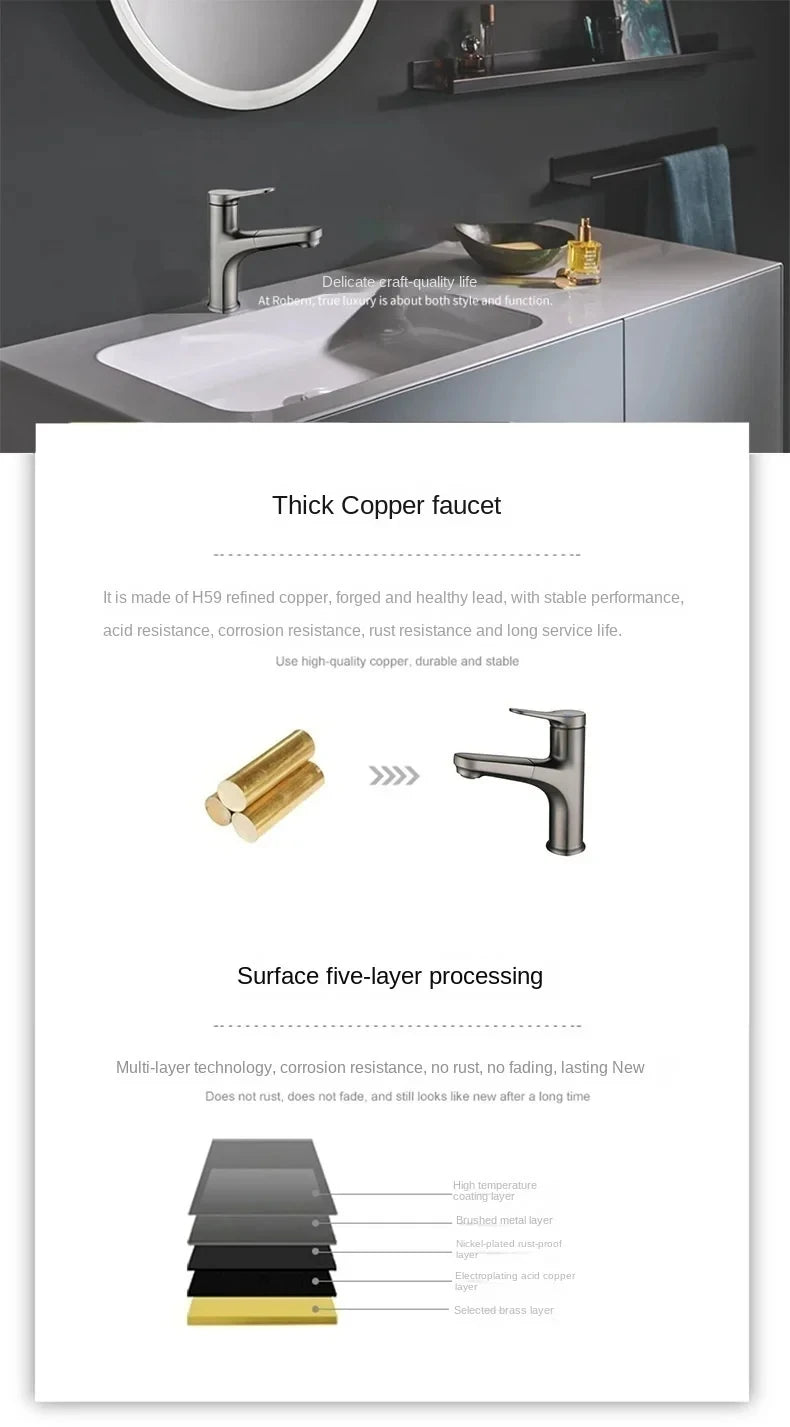Cold Water Faucet Brass Valve Body Pull-Out Basin