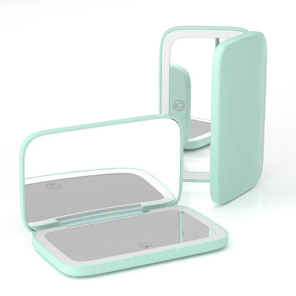 Rechargeable Square Makeup Mirror Led Lights 1x/5x Magnification
