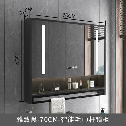 Smart Bathroom Mirror Cabinets Wall-Mounted Backlight Anti-Fog