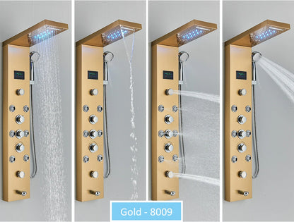 Led Shower Panel Tower System Rain Waterfall Shower