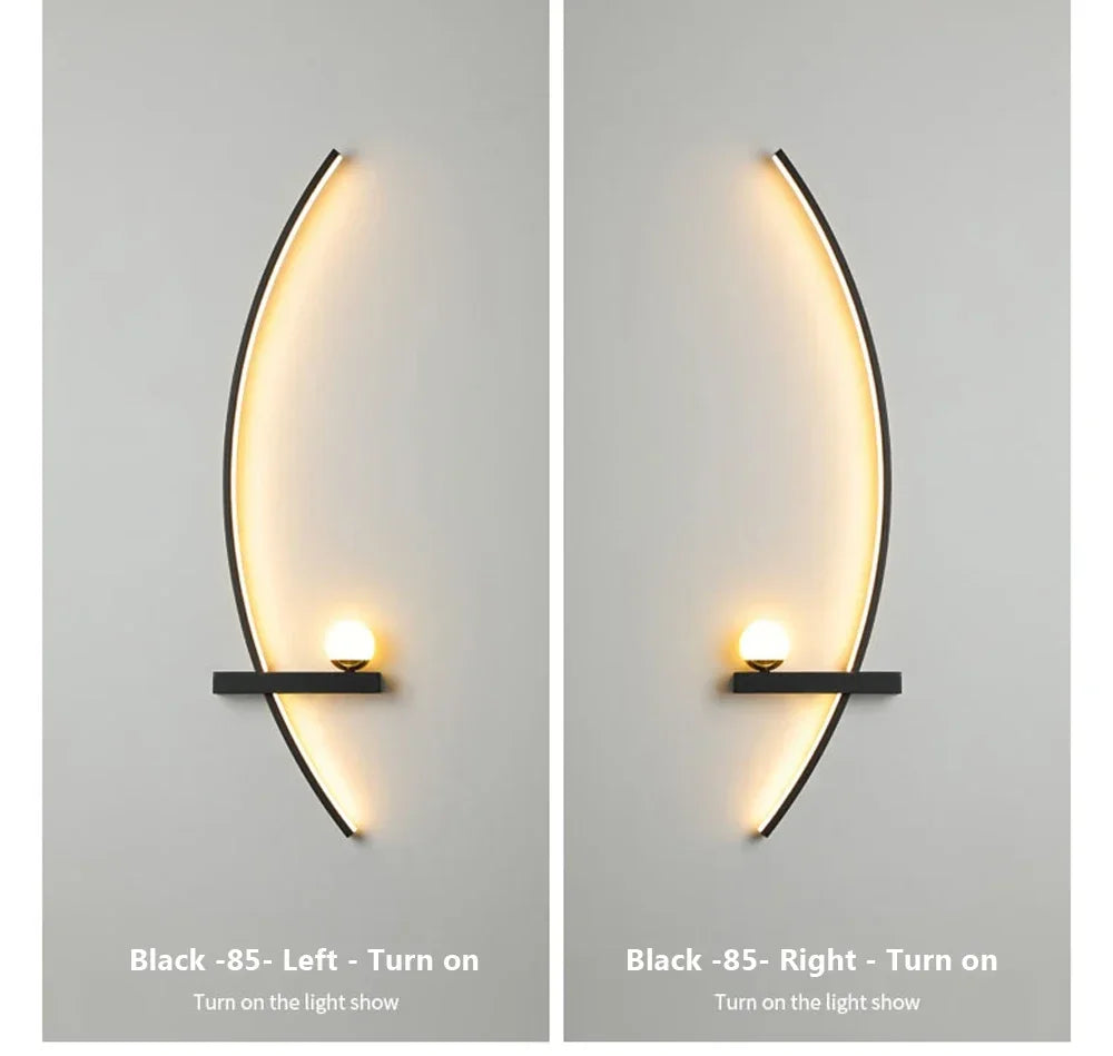 Modern Led Simple Art Bedroom Bedside Wall Lamp