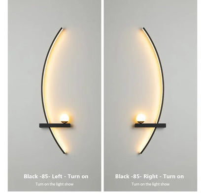Modern Led Simple Art Bedroom Bedside Wall Lamp
