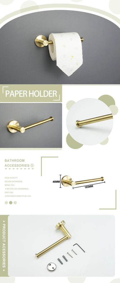 Brushed Gold Wall Mount Shelf Toilet Bath Hardware