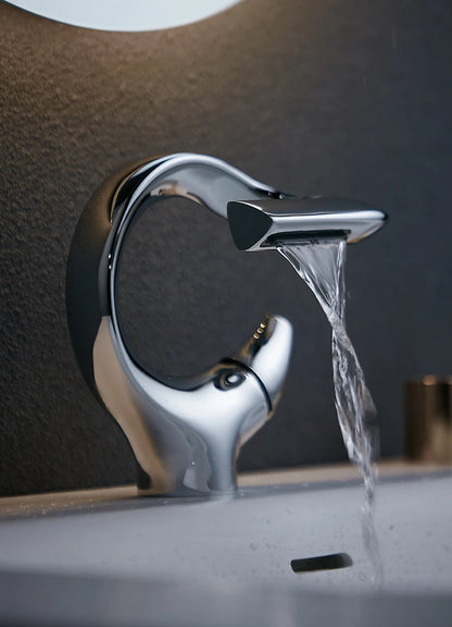 Design Basin Faucet Brass Bathroom Basin Waterfall Cold