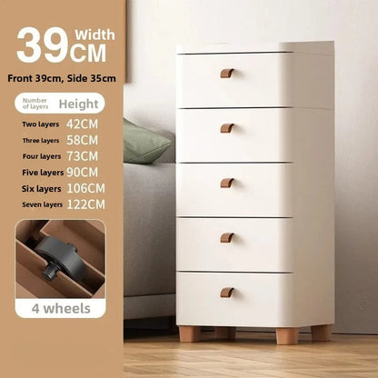 Narrow Multi-Layer Drawer Style Storage Cabinet Bathroom