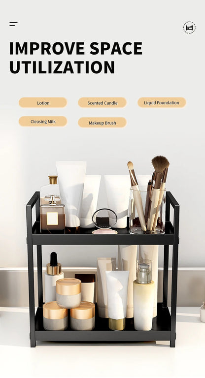 Tier Desktop Storage Rack Cosmetics Desk Office Stationery