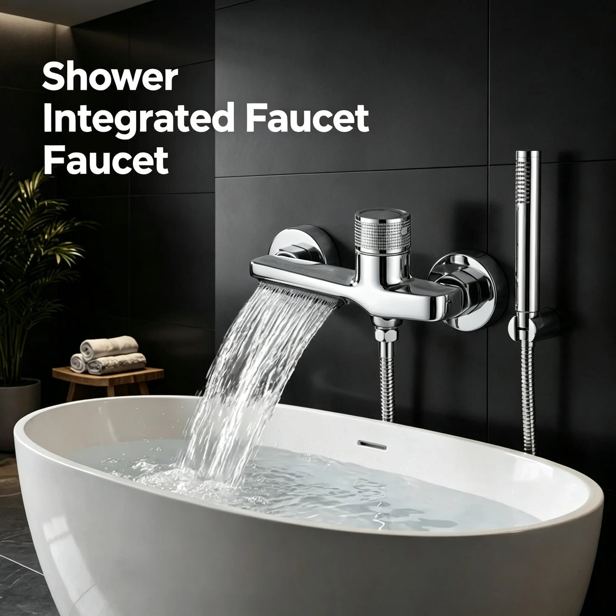 High Pressure Waterfall Shower Faucet Adjustable Temperature