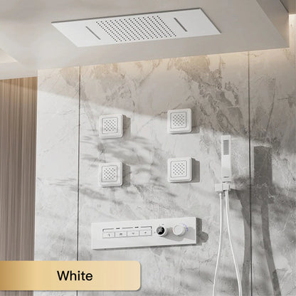 Luxury Gun Gray Brass Shower System Ceiling Design