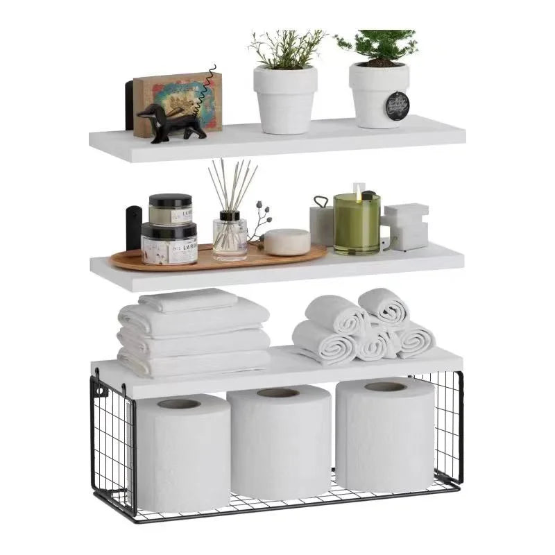Wall Mounted Floating Shelves Wood Bathroom Shelves Farmhouse