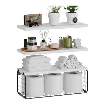 Wall Mounted Floating Shelves Wood Bathroom Shelves Farmhouse