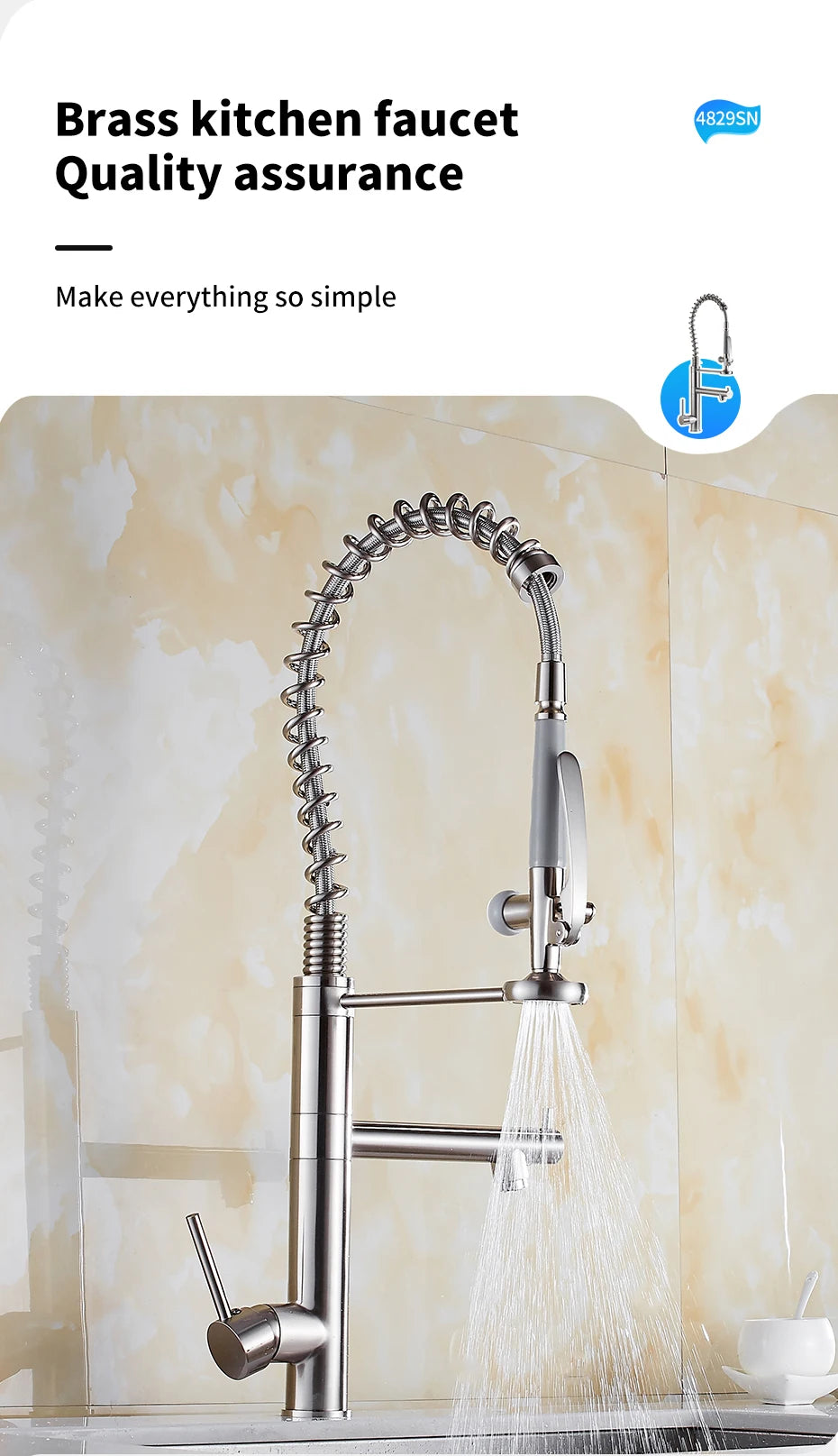 Faucet Chrome Brass Tall Faucet Mixer Sink Faucet